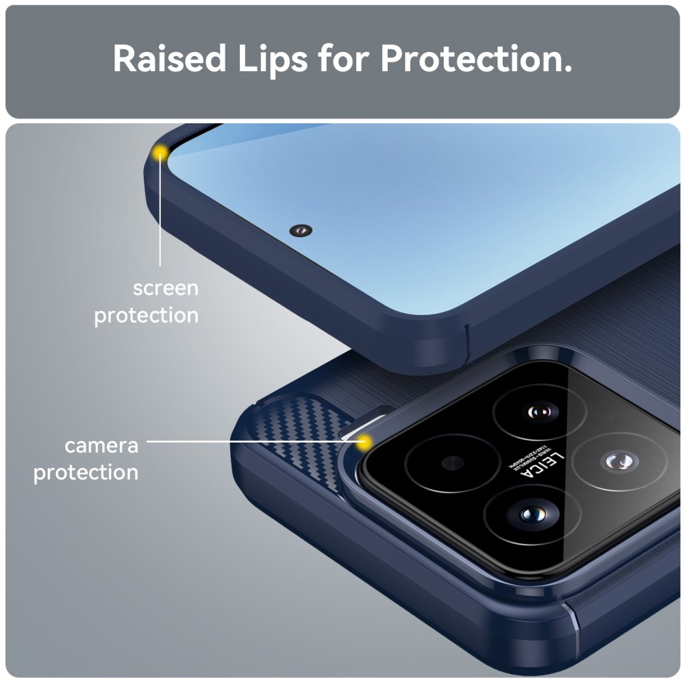 Carbon odolný gelový obal na Xiaomi 15 - modrý