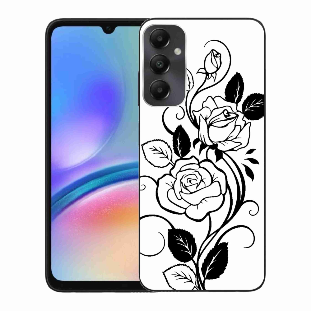 Gelový kryt mmCase na Samsung Galaxy A05s - černobílá růže