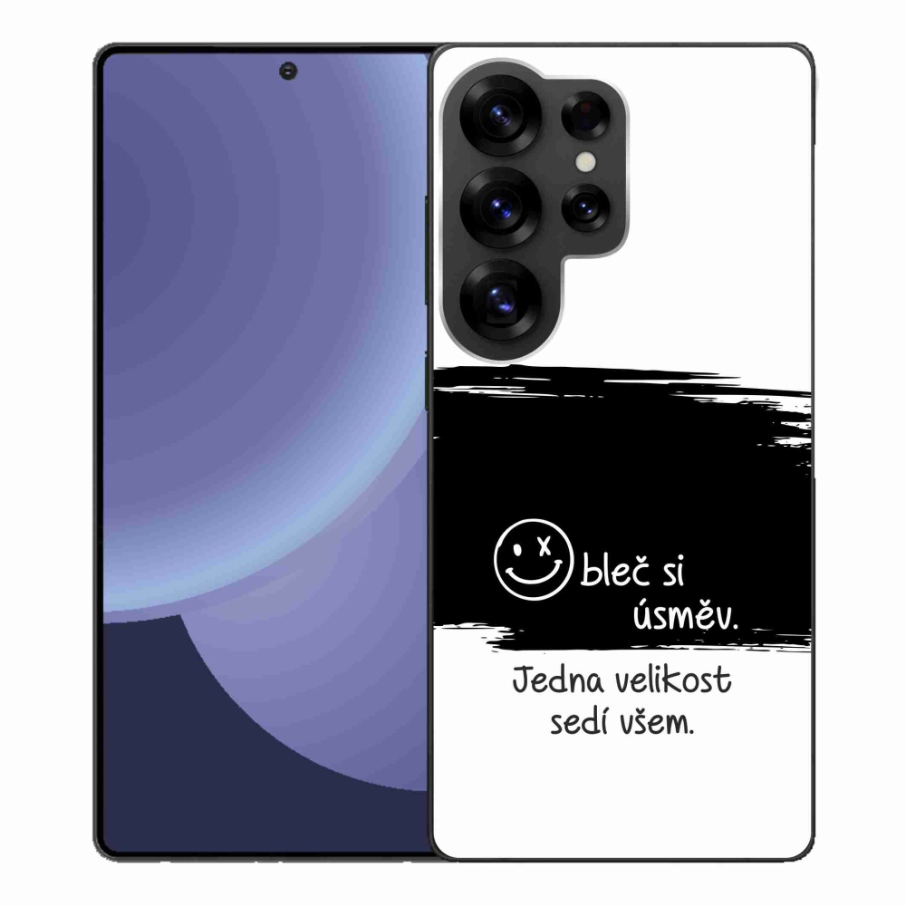 Gelový kryt mmCase na Samsung Galaxy S25 Ultra - vtipný text 8 černobílé pozadí