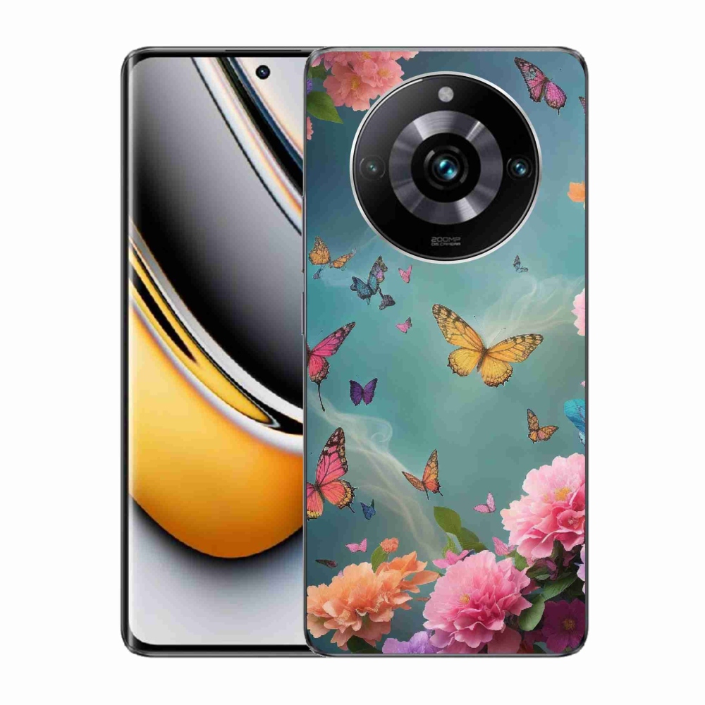 Gelový kryt mmCase na Realme 11 Pro/11 Pro+ - barevné květy a motýli