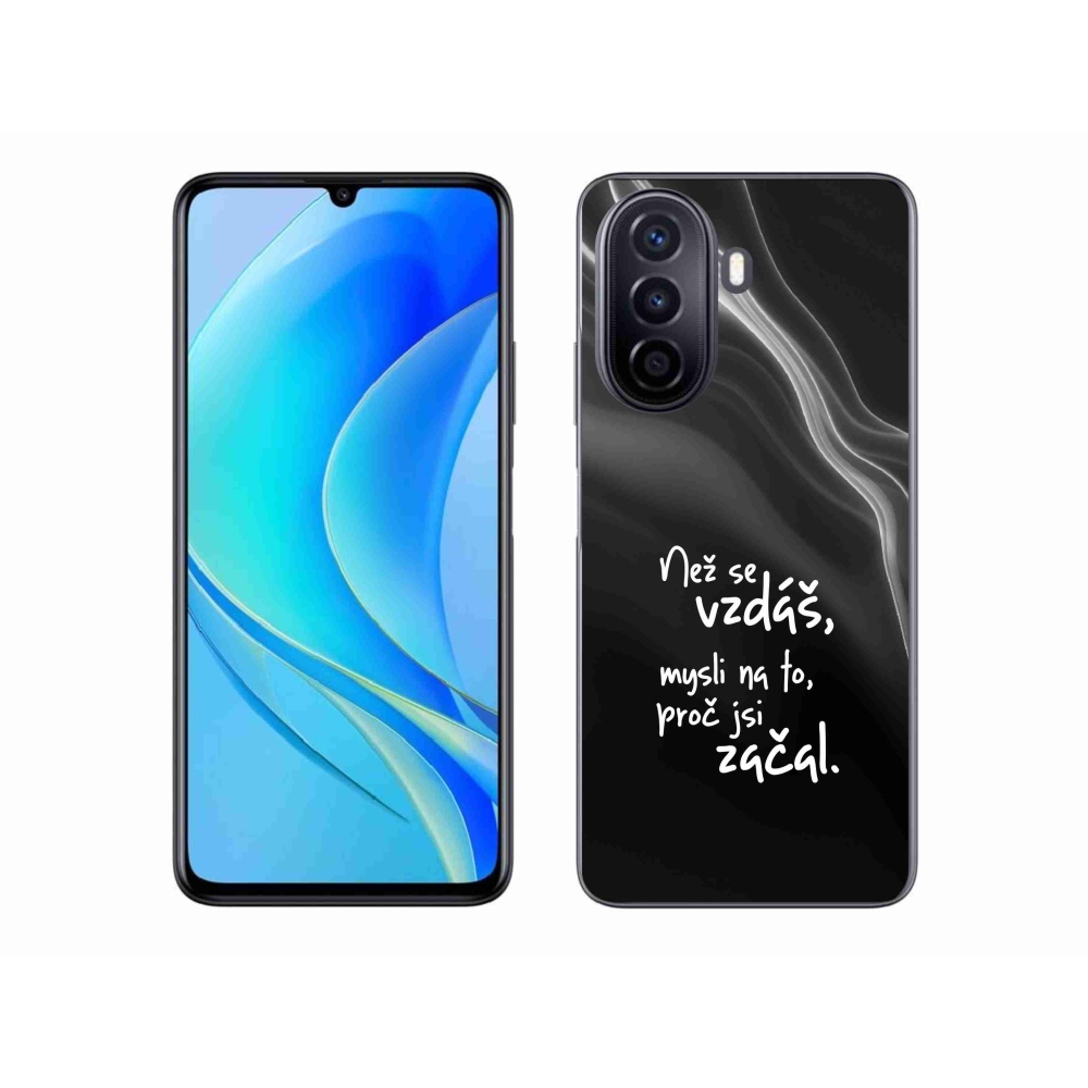Gelový kryt mmCase na Huawei Nova Y70 - citát 2 černé pozadí