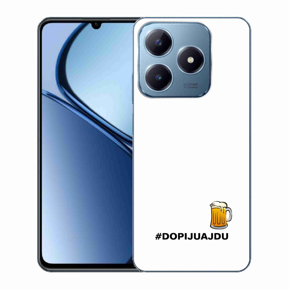 Gelový kryt mmCase na Realme C63 - pivní motiv 1 bílé pozadí
