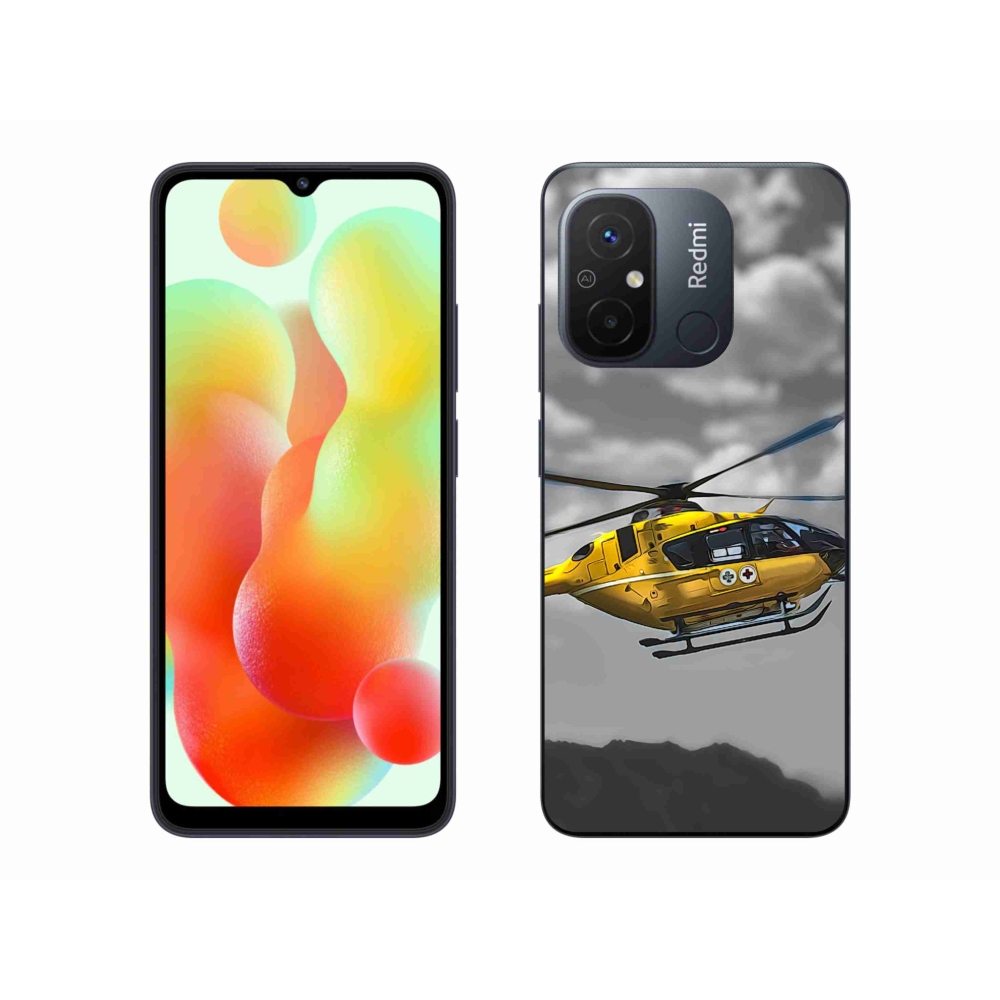Gelový kryt mmCase na Xiaomi Redmi 12C - žlutá helikoptéra
