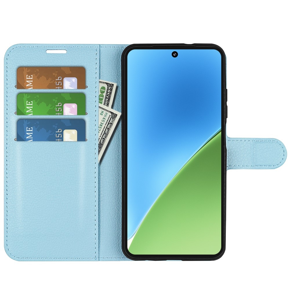 Litchi knížkové pouzdro na Xiaomi 15 - modré