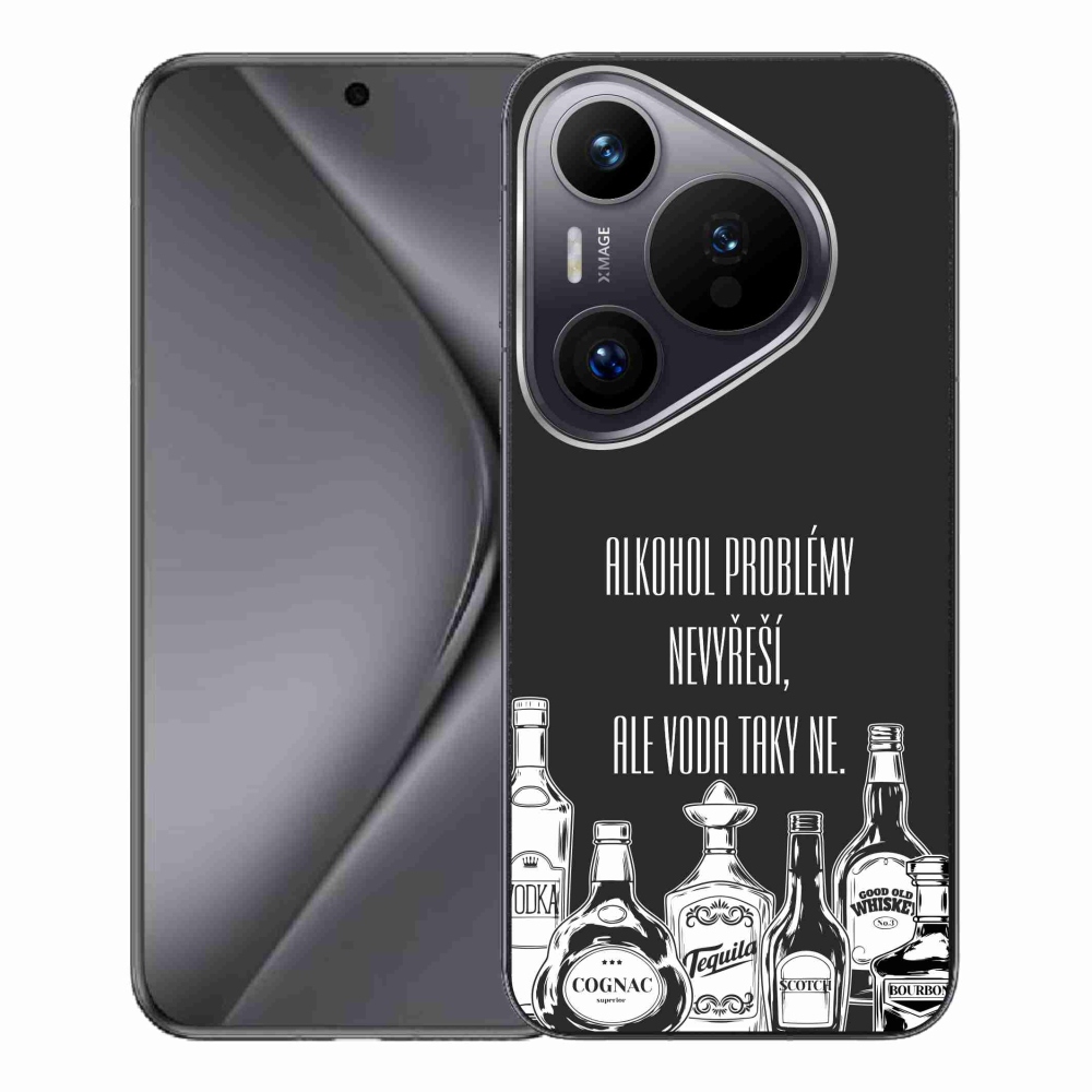 Gelový kryt mmCase na Huawei Pura 70 Pro - vtipný text černé pozadí