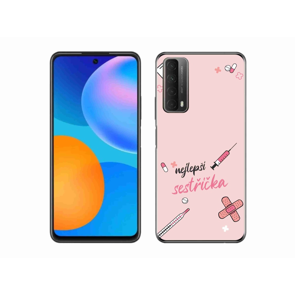 Gelový kryt mmCase na Huawei P Smart (2021) - nejlepší sestřička růžové pozadí