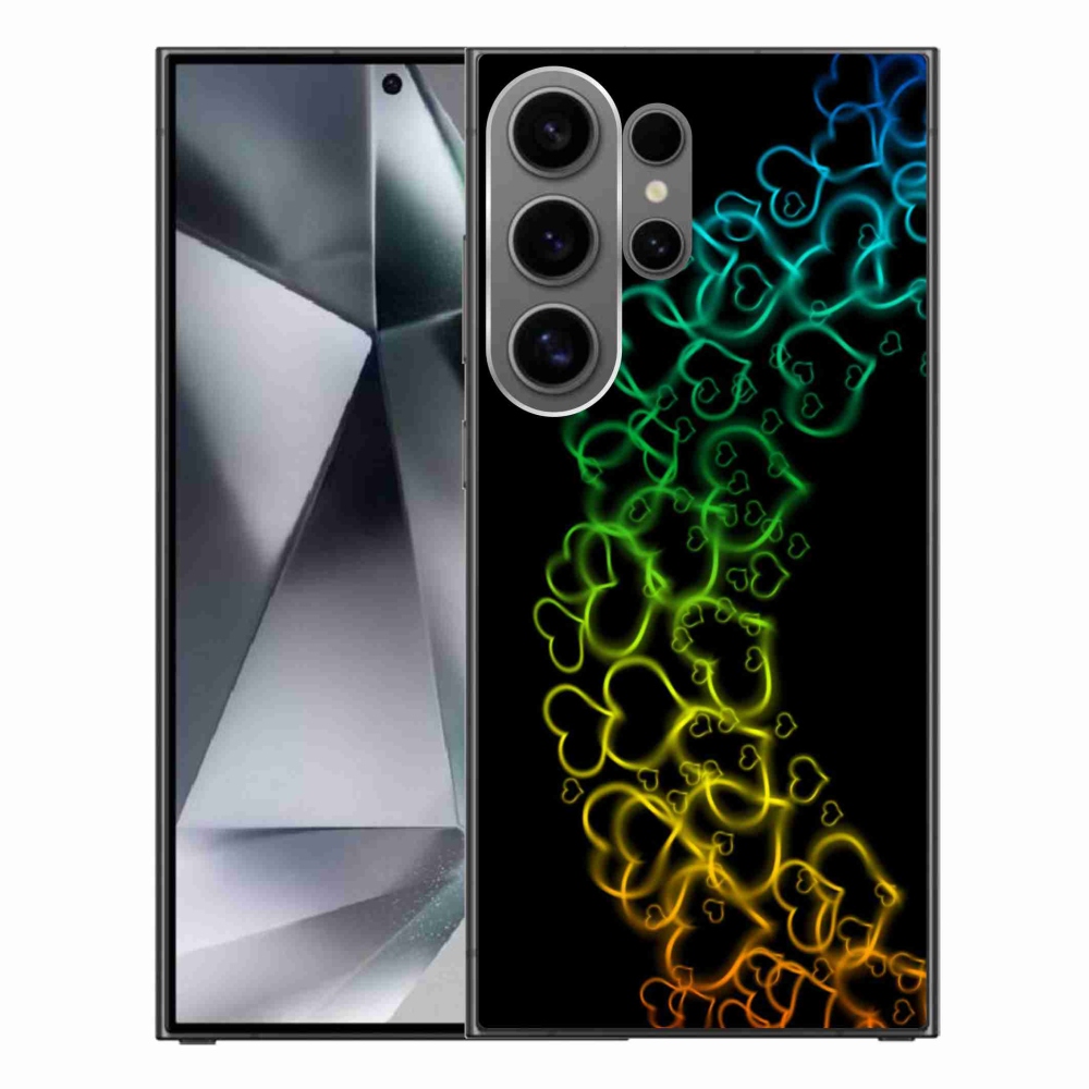 Gelový kryt mmCase na Samsung Galaxy S24 Ultra - barevná srdíčka