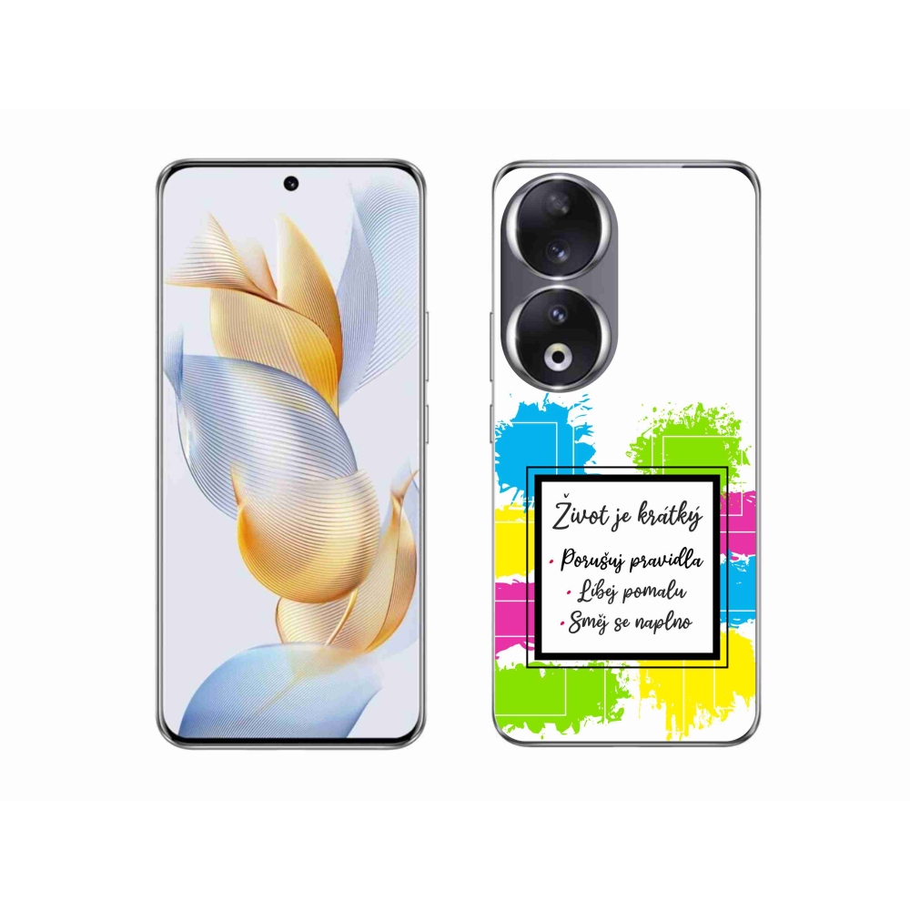 Gelový kryt mmCase na Honor 90 - citát 5 bílé pozadí