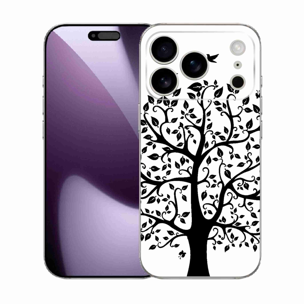 Gelový kryt mmCase na iPhone 17 Pro - černobílý strom