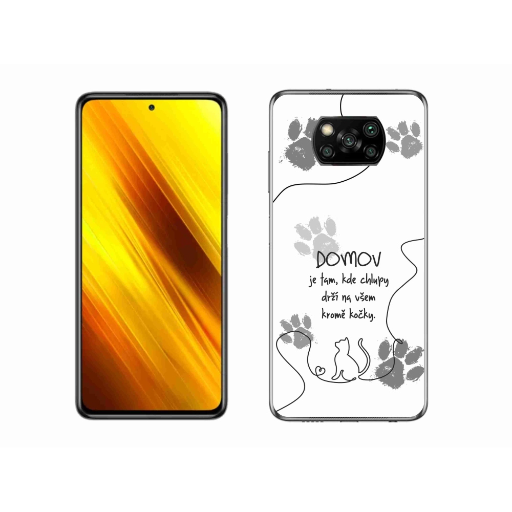 Gelový kryt mmCase na Xiaomi Poco X3 - kočičí motiv bílé pozadí