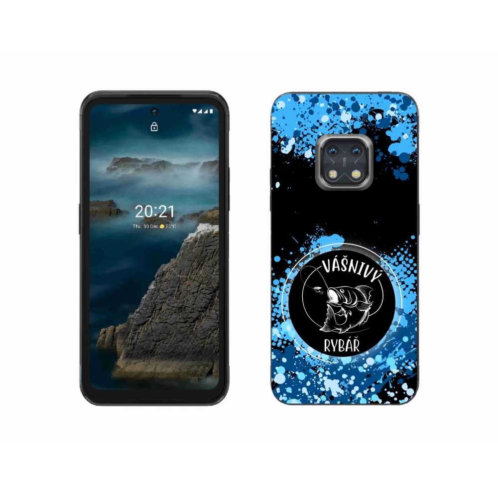 Gelový kryt mmCase na Nokia XR20 - vášnivý rybář černé pozadí