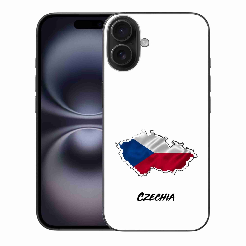 Gelový kryt mmCase na iPhone 16 Plus - Czechia bílé pozadí