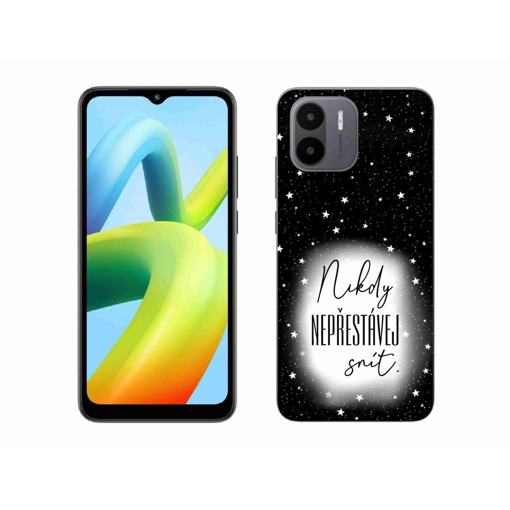 Gelový kryt mmCase na Xiaomi Redmi A1 - citát 1 bíločerné pozadí
