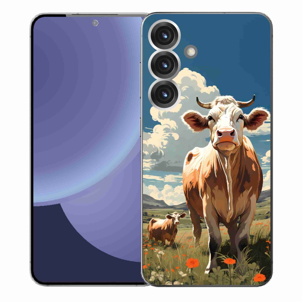 Gelový kryt mmCase na Samsung Galaxy S25+ - krávy na louce