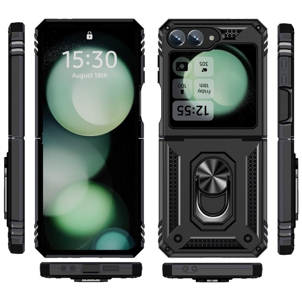 Ring odolný kryt na Samsung Galaxy Z Flip6 5G - černý