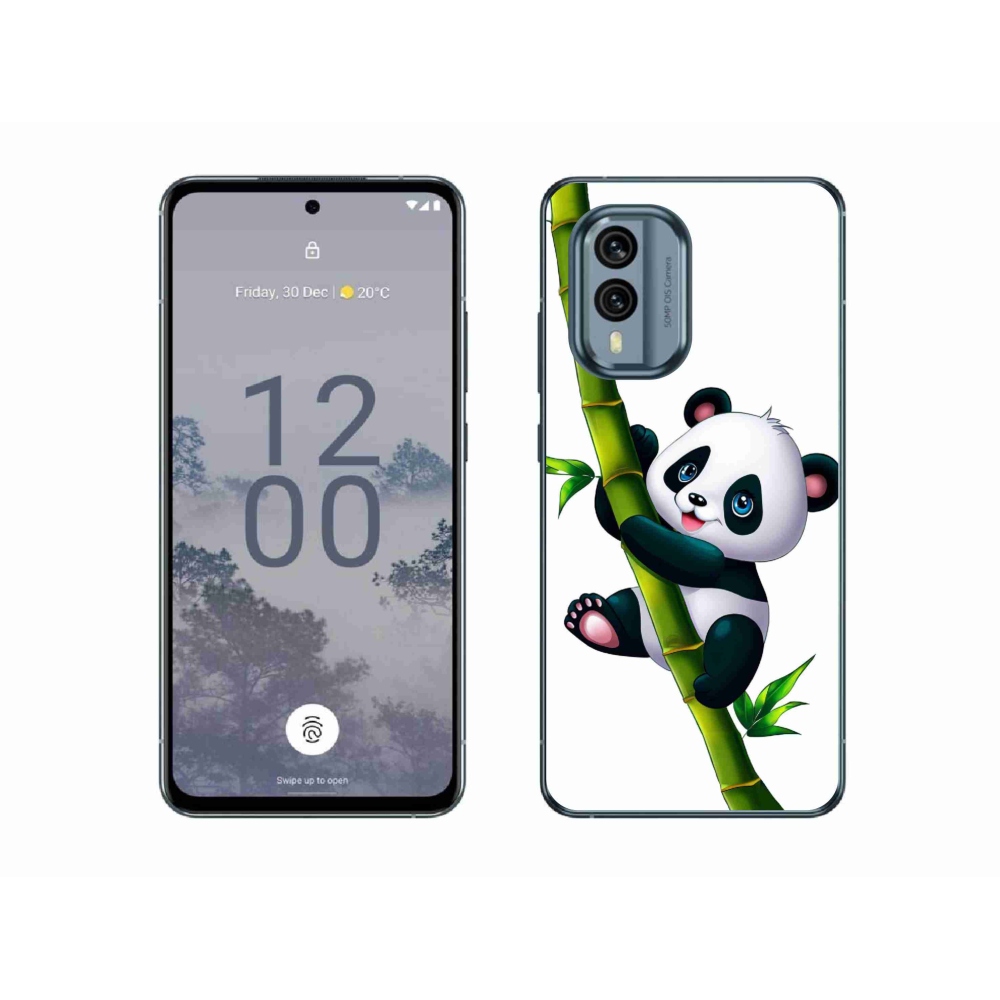 Gelový kryt mmCase na Nokia X30 5G - panda na bambusu