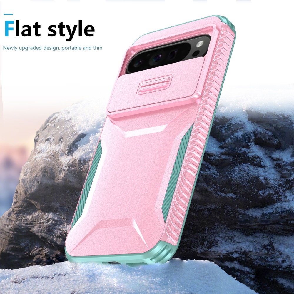 Lid odolný kryt na Google Pixel 9 Pro XL - růžový/modrozelený