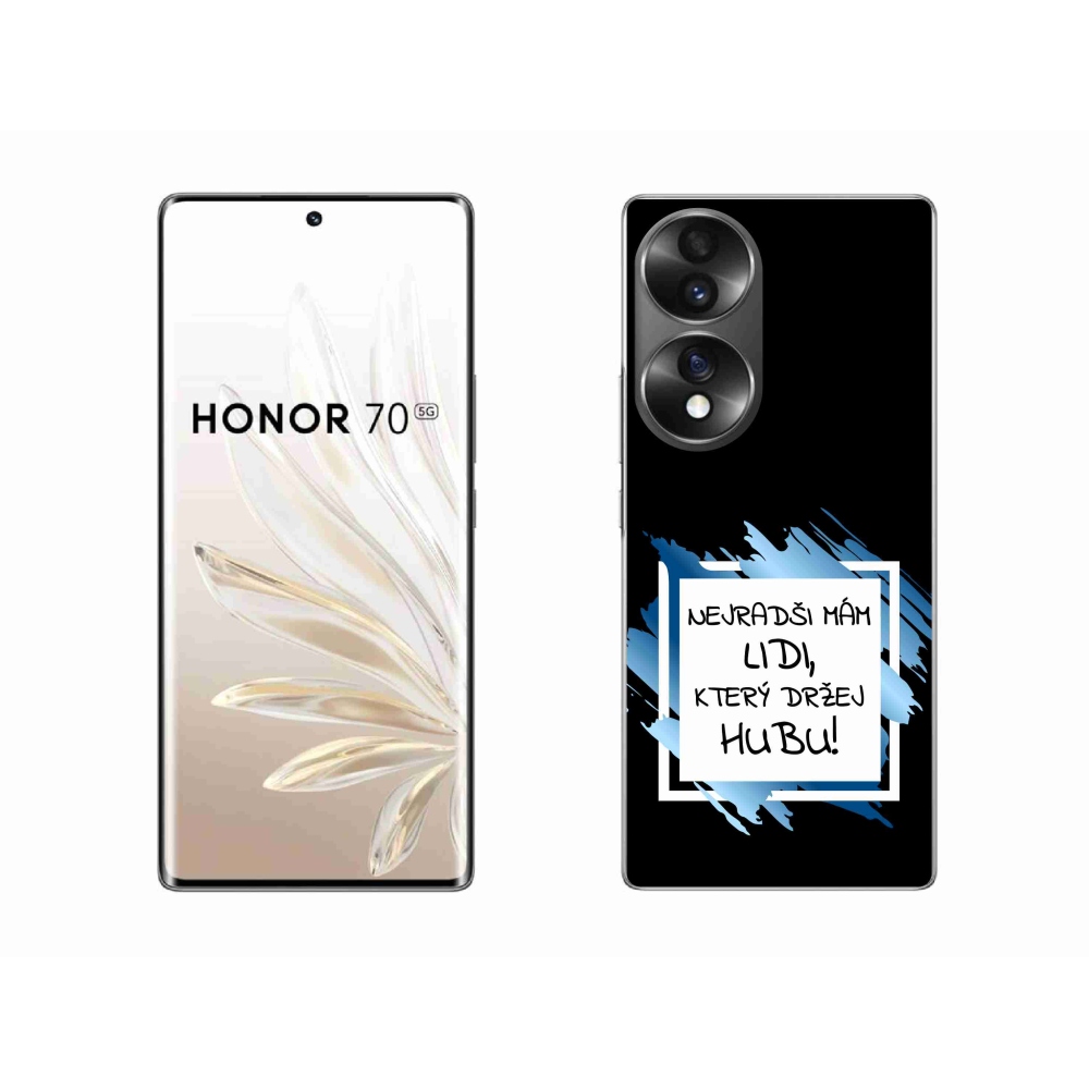 Gelový kryt mmCase na Honor 70 - vtipný text 7 bíločerné pozadí