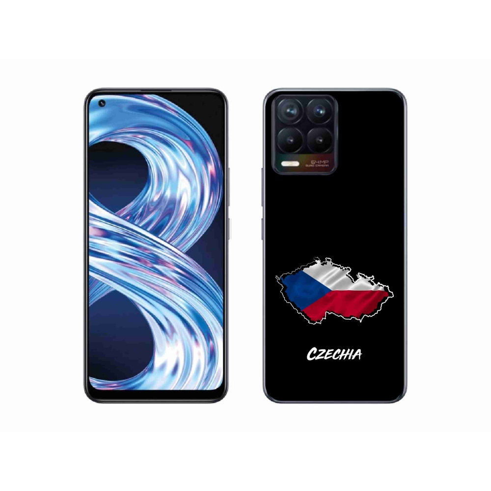 Gelový kryt mmCase na Realme 8 4G - Czechia černé pozadí