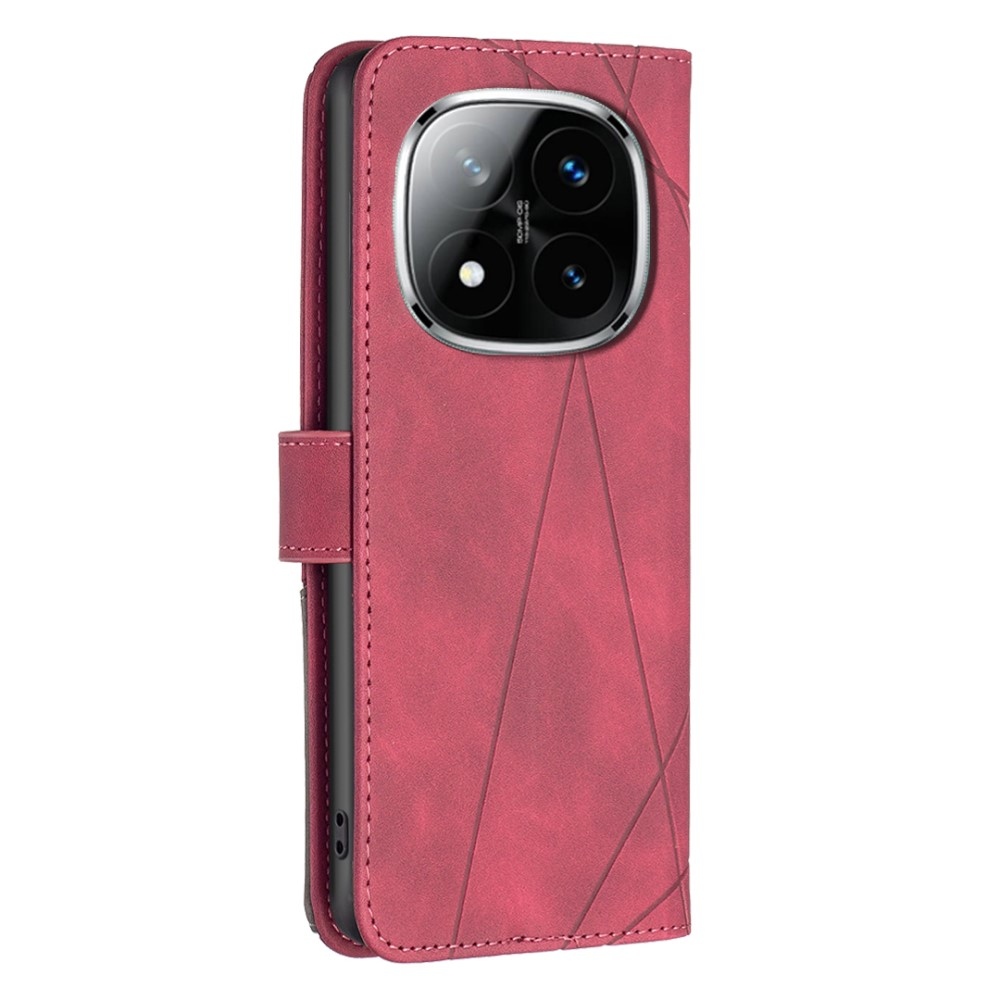 BNF Triangle knížkové pouzdro na Xiaomi Redmi Note 14 Pro - červené