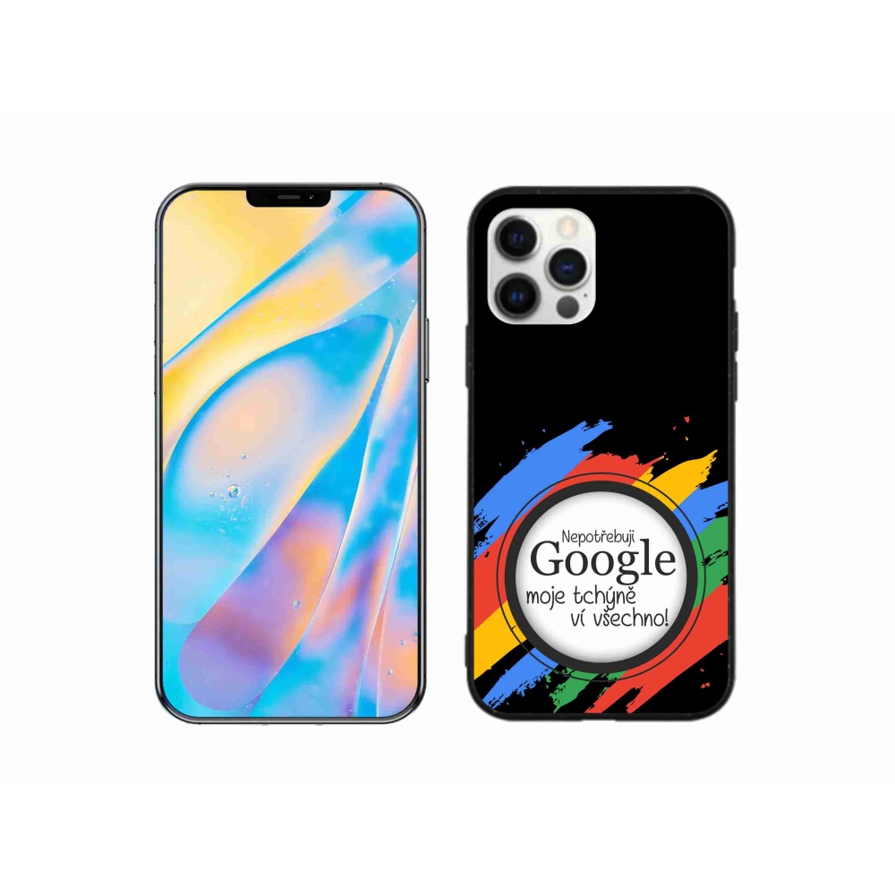 Gelový kryt mmCase na iPhone 12 Pro - tchýně ví všechno černé pozadí