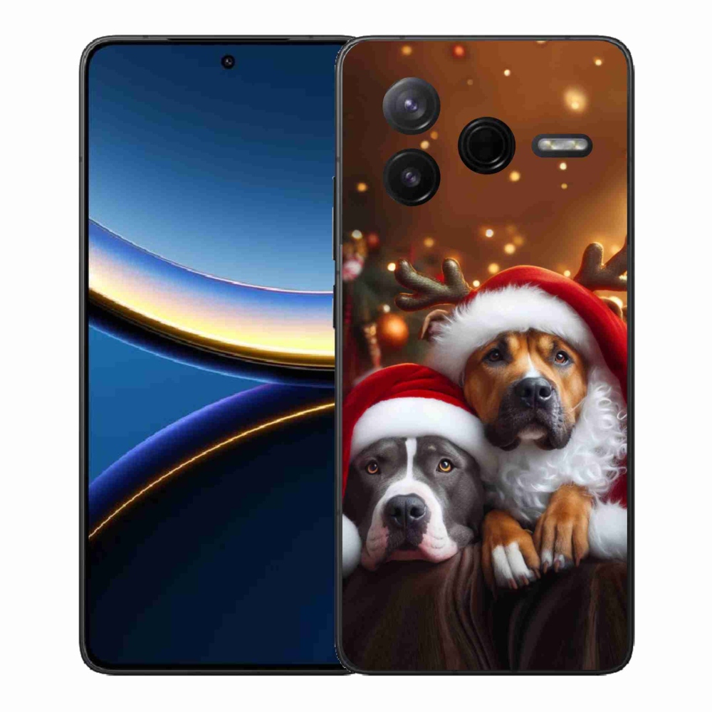 Gelový kryt mmCase na Xiaomi Poco F7 Pro - vánoční psi