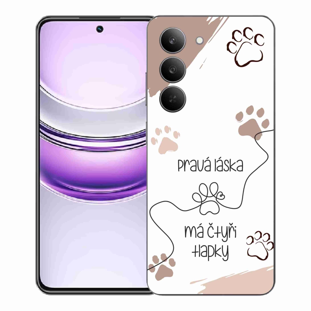 Gelový kryt mmCase na Realme 14x 5G - psí motiv 1 bílé pozadí