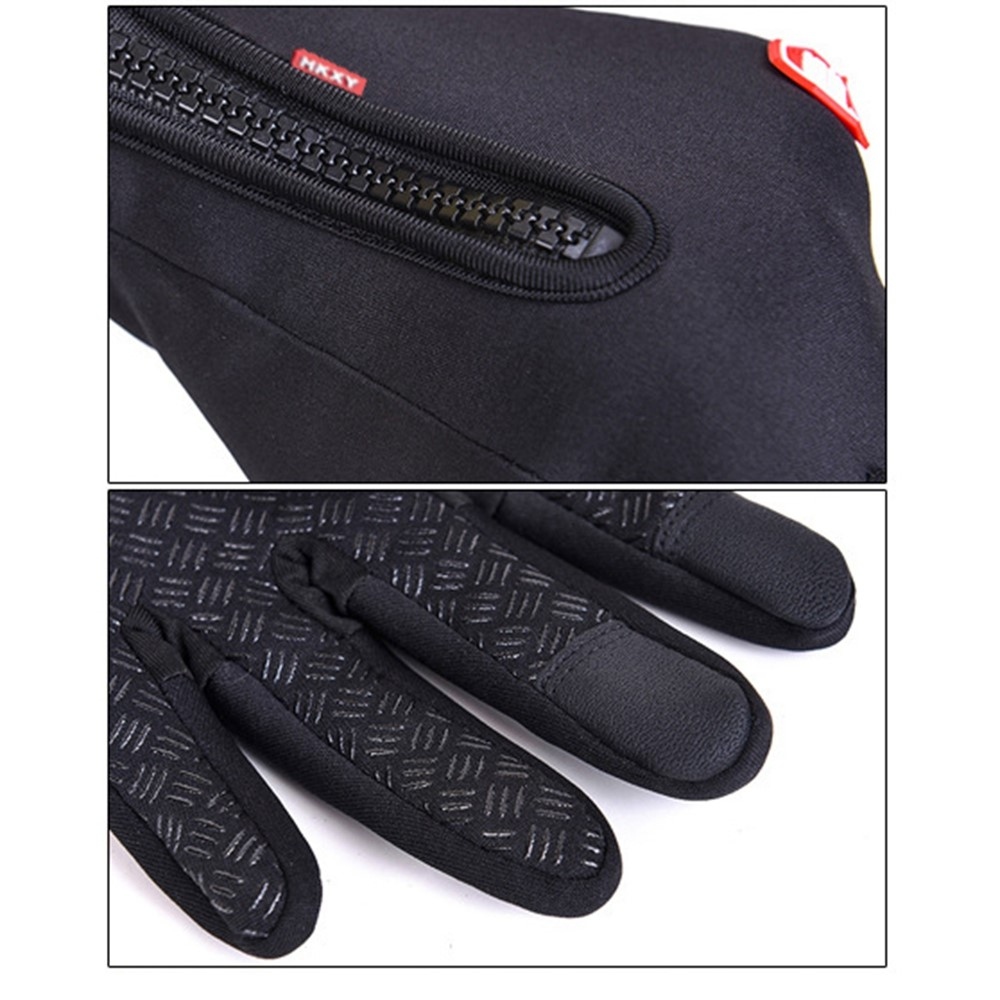 Outdoorové větruodolné dotykové rukavice v černé barvě - velikost S