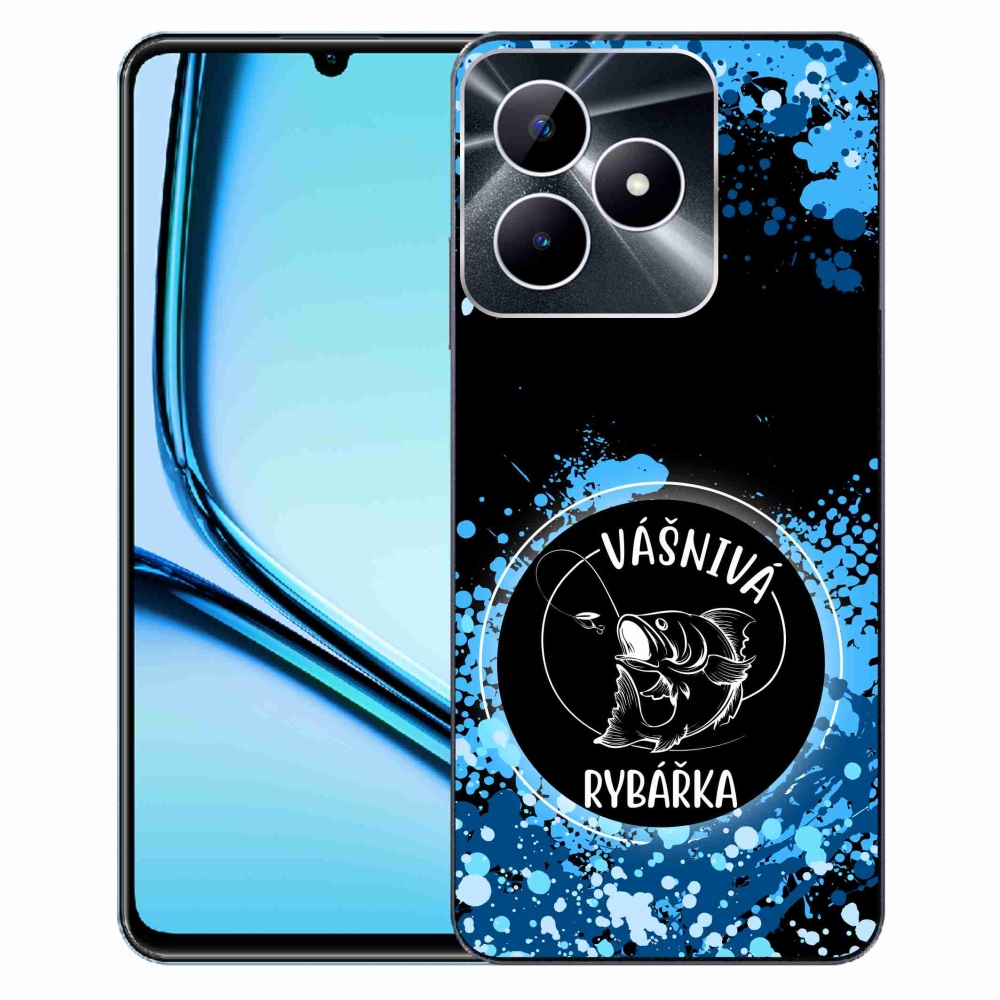 Gelový kryt mmCase na Realme Note 50 - vášnivá rybářka černé pozadí