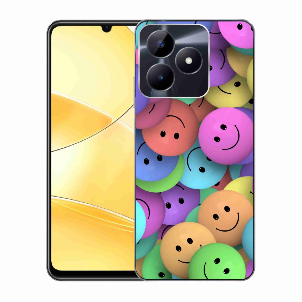 Gelový kryt mmCase na Realme C51/C53 - barevní smajlíci