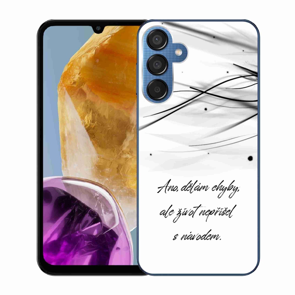 Gelový kryt mmCase na Samsung Galaxy M15 5G - citát bílé pozadí