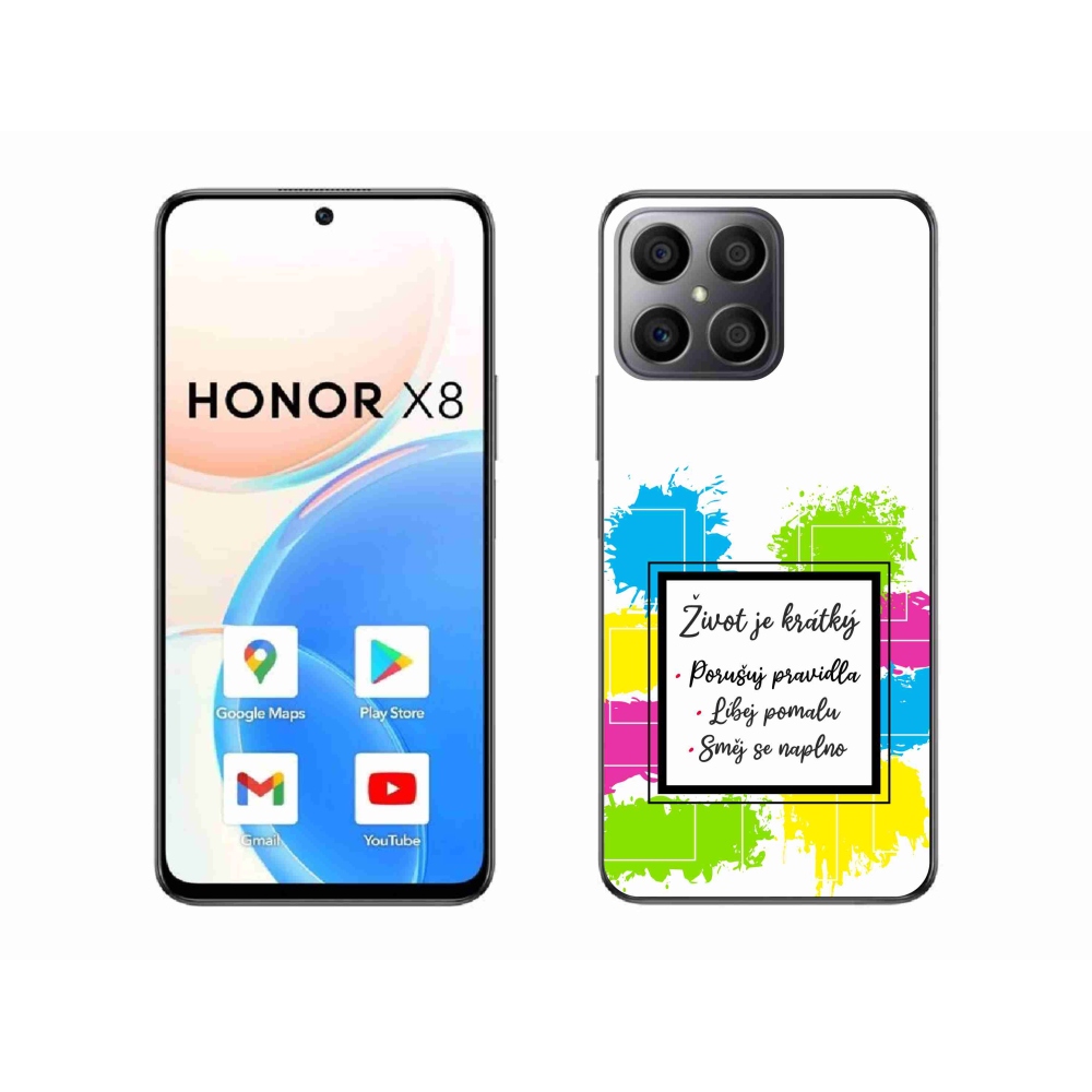 Gelový kryt mmCase na Honor X8 4G - citát 5 bílé pozadí