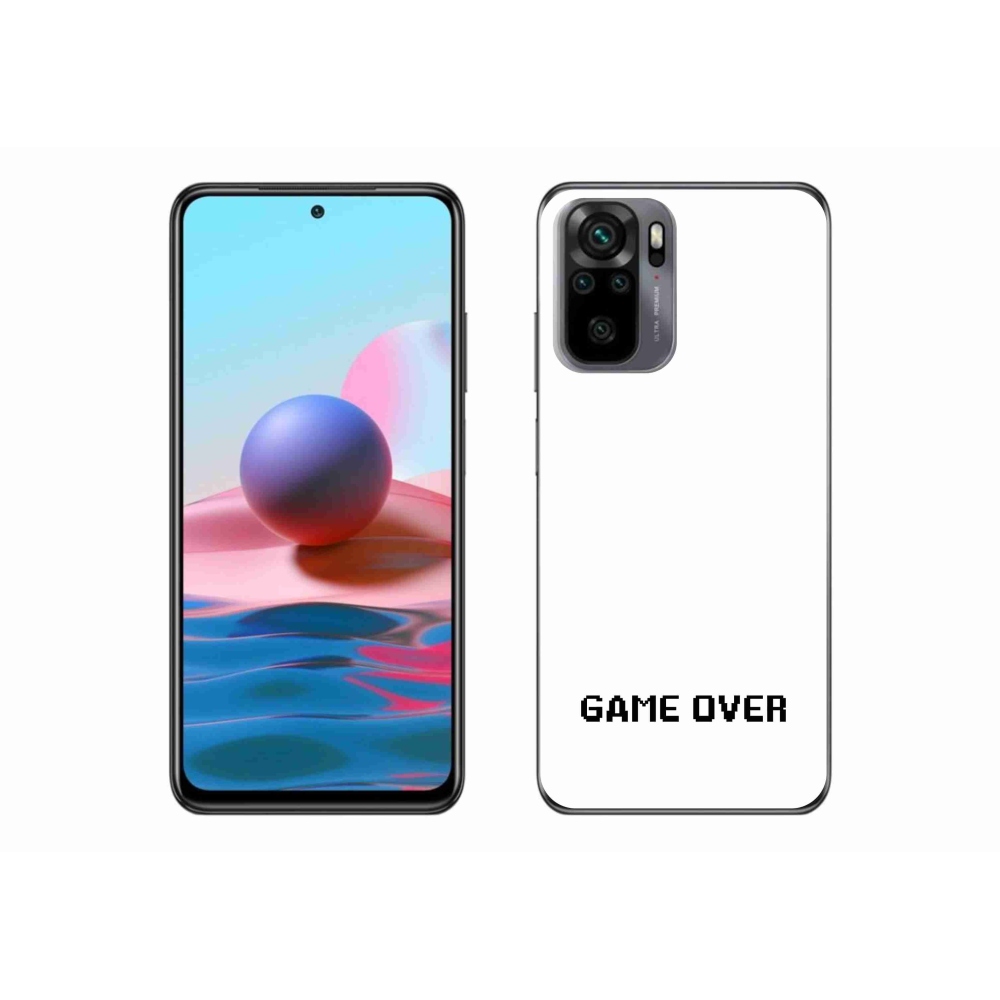 Gelový kryt mmCase na Xiaomi Redmi Note 10 4G - game over bílé pozadí