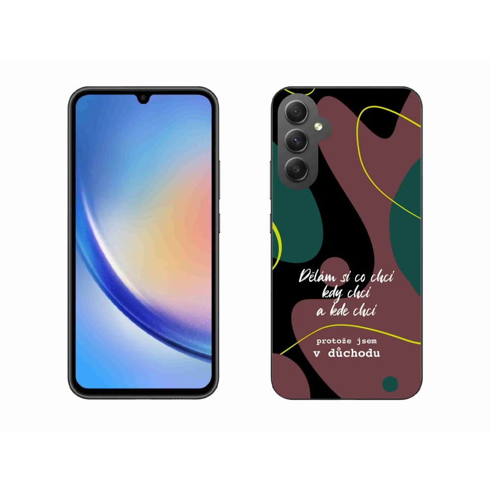 Gelový kryt mmCase na Samsung Galaxy A34 5G - vtipný text 10 černé pozadí
