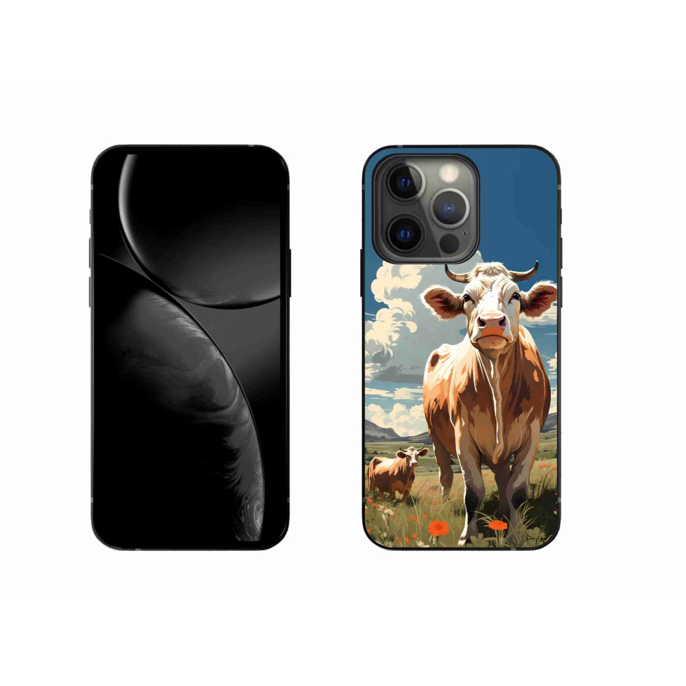 Gelový kryt mmCase na iPhone 13 Pro - krávy na louce