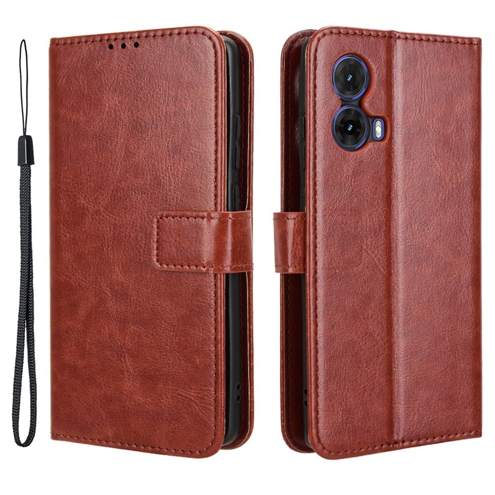 Crazy knížkové pouzdro na Motorola Moto G85 5G - hnědé