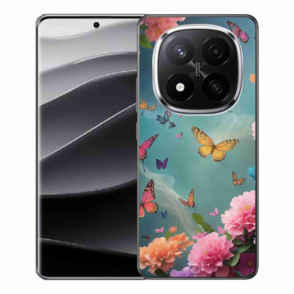 Gelový kryt mmCase na Xiaomi Redmi Note 14 Pro+ 5G - barevné květy a motýli