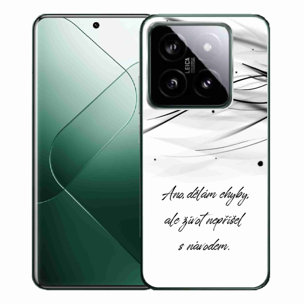 Gelový kryt mmCase na Xiaomi 14 Pro - citát bílé pozadí