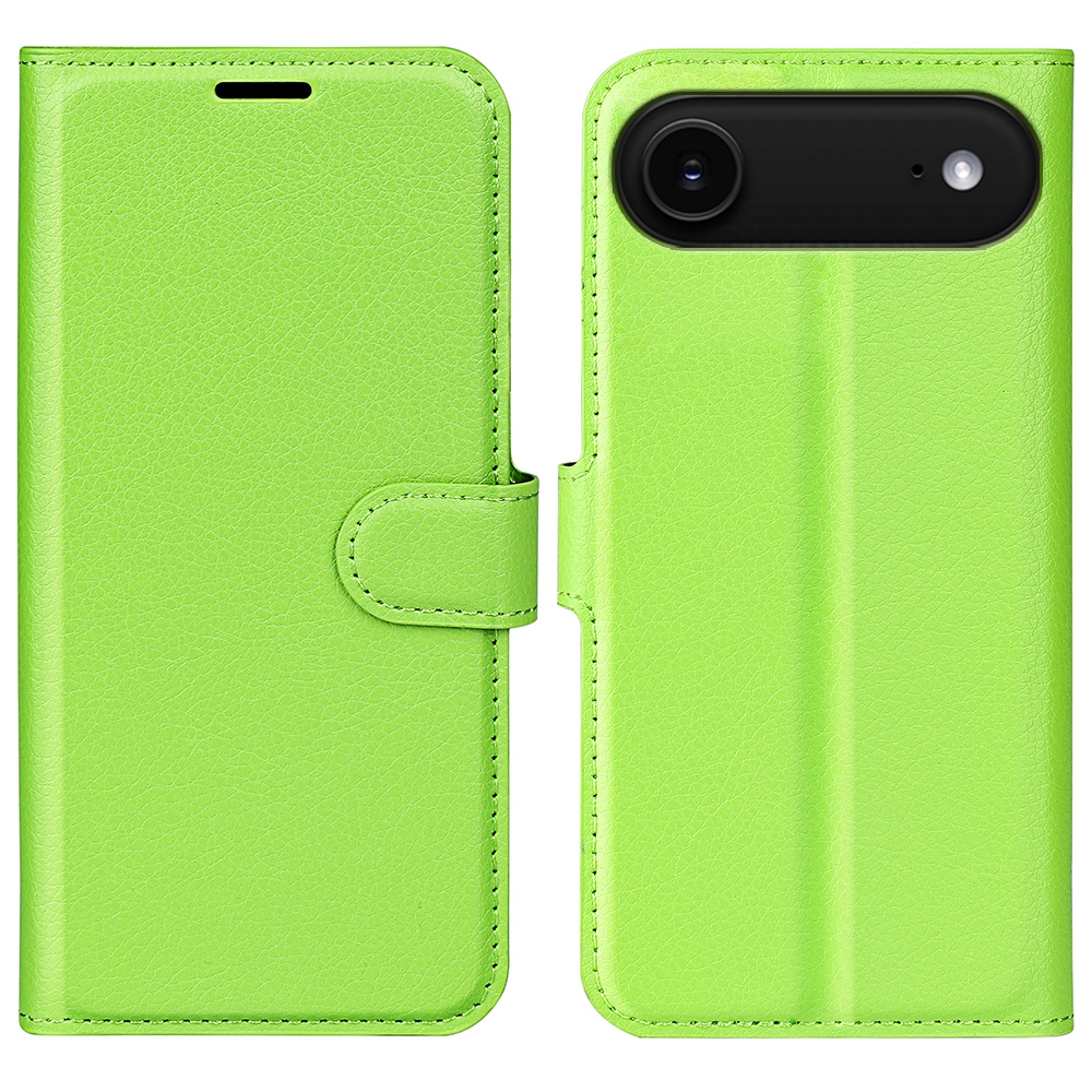 Litchi knížkové pouzdro na iPhone 17 Air - zelené