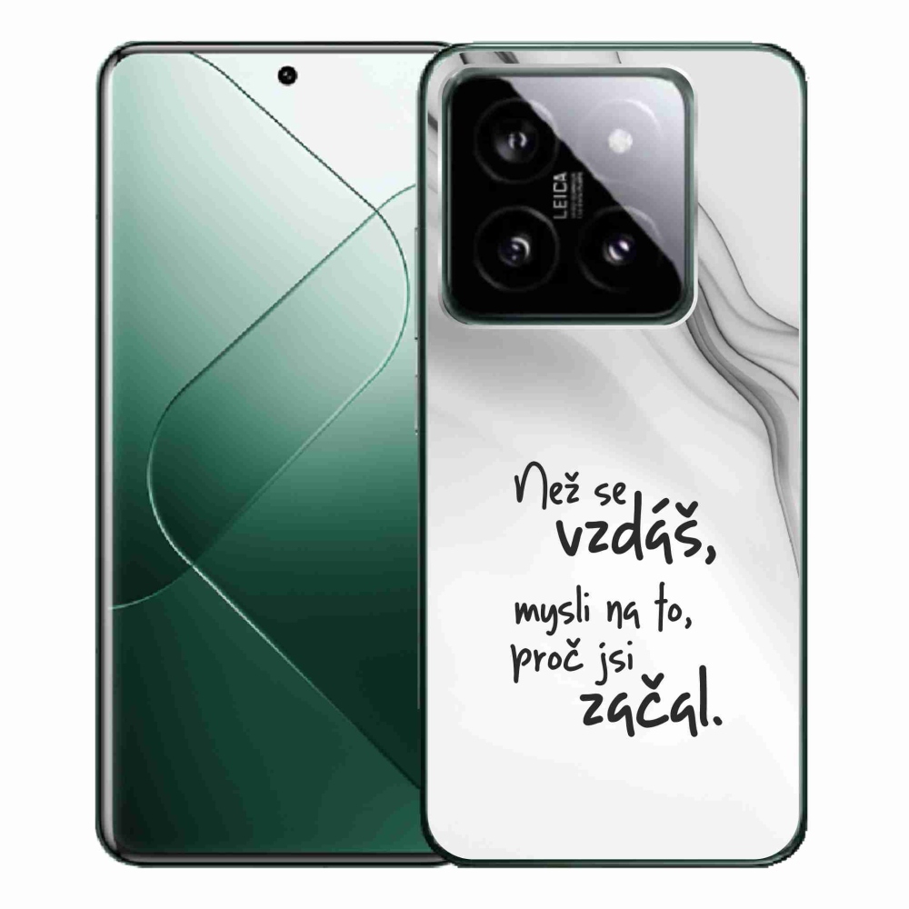 Gelový kryt mmCase na Xiaomi 14 Pro - citát 2 bílé pozadí