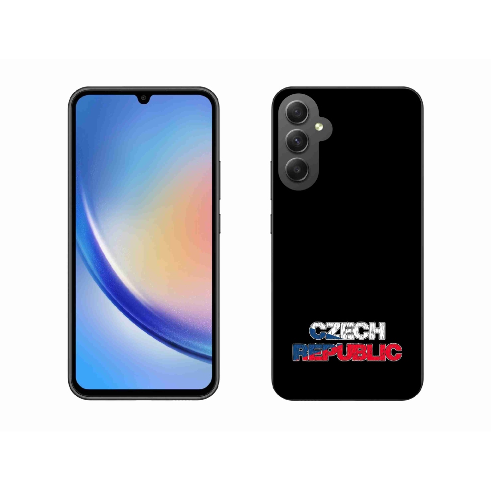 Gelový kryt mmCase na Samsung Galaxy A34 5G - Czech Republic černé pozadí