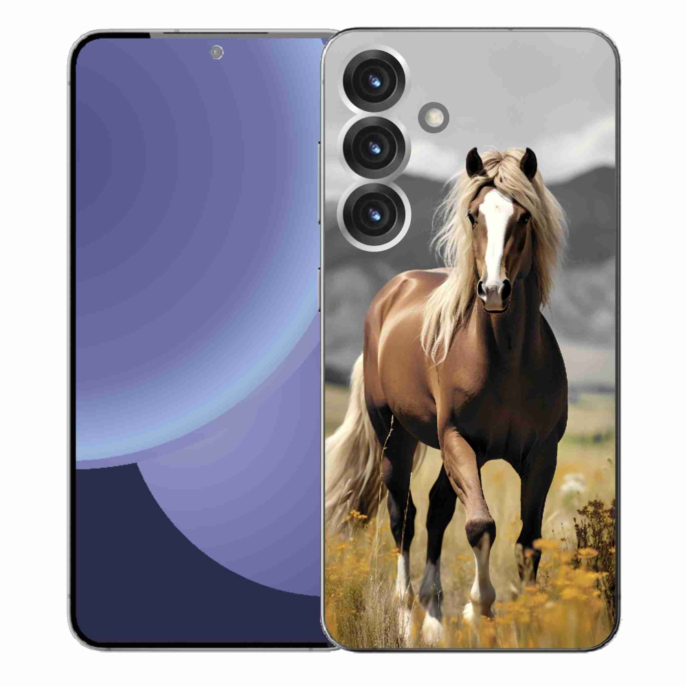 Gelový kryt mmCase na Samsung Galaxy S25+ - hnědý kůň 1