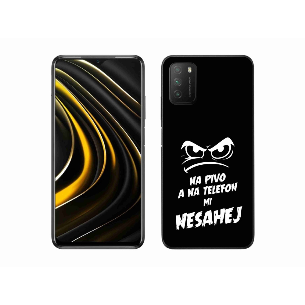 Gelový kryt mmCase na Xiaomi Poco M3 - pivní motiv 2 černé pozadí