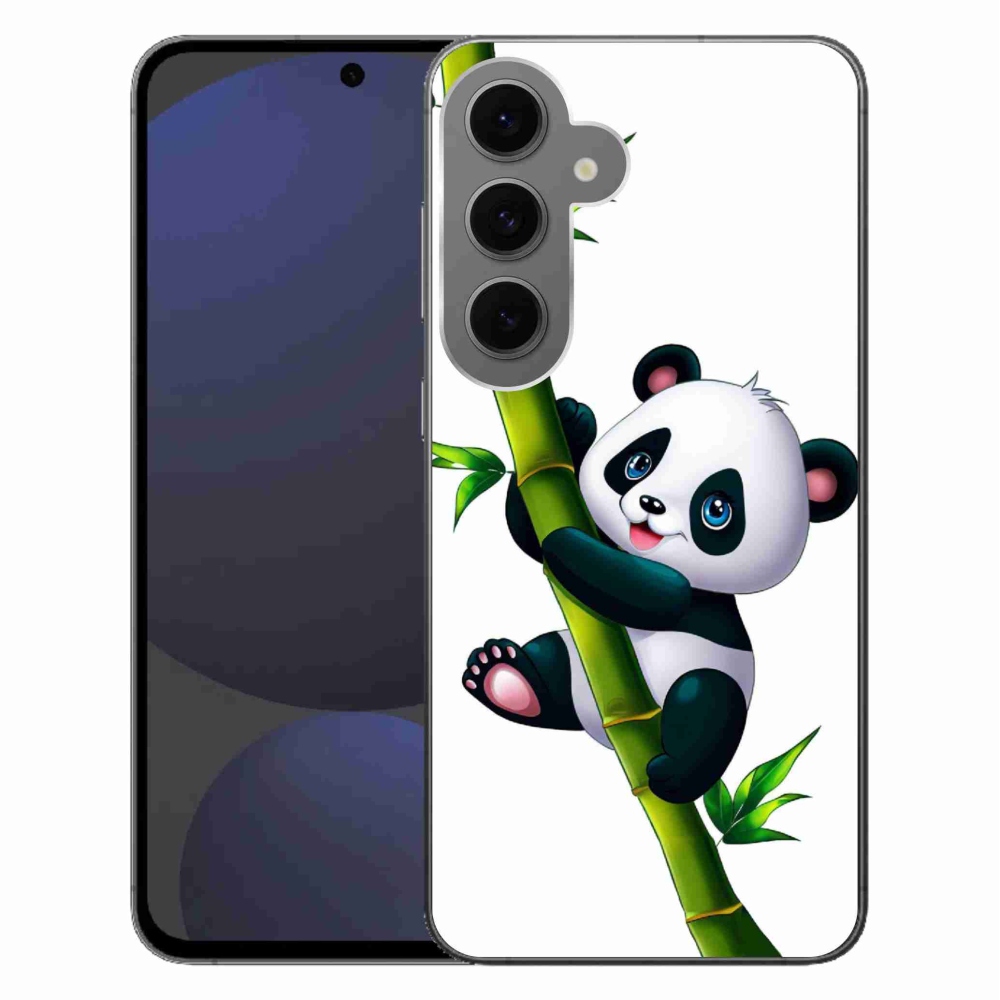 Gelový kryt mmCase na Samsung Galaxy S24 FE - panda na bambusu