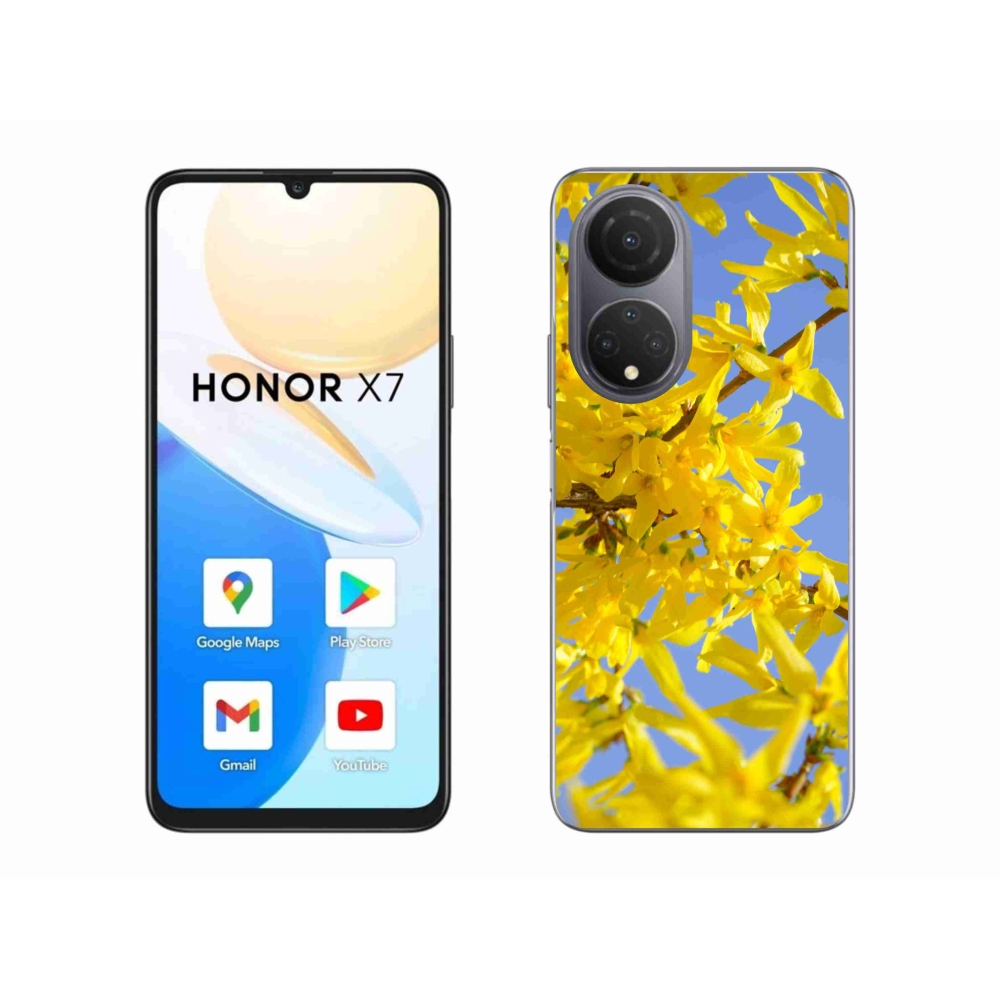 Gelový kryt mmCase na Honor X7 - žluté květy