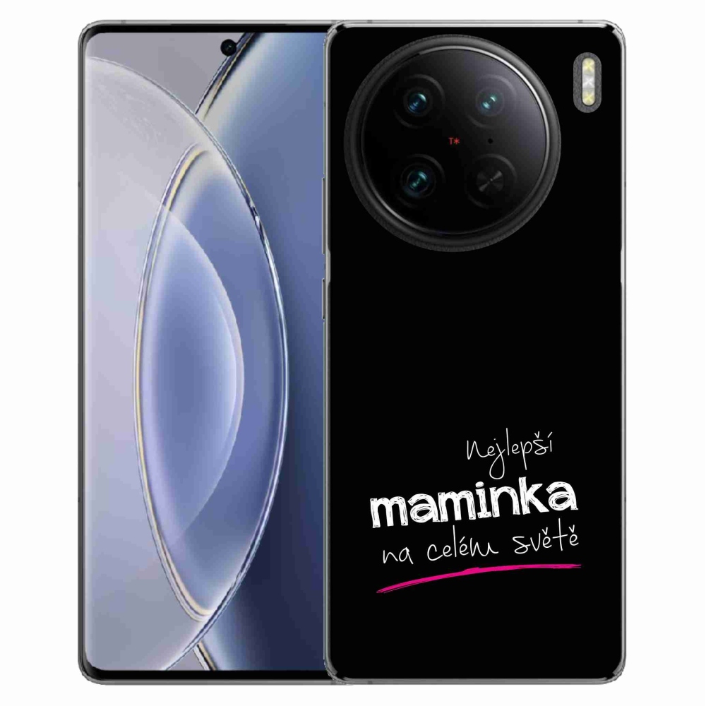 Gelový kryt mmCase na Vivo X90 Pro - nejlepší maminka 4 černé pozadí