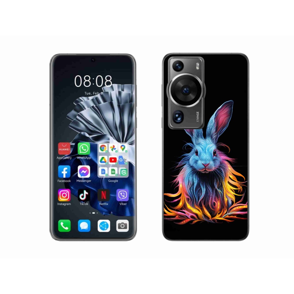 Gelový kryt mmCase na Huawei P60 Pro - abstraktní zajíc