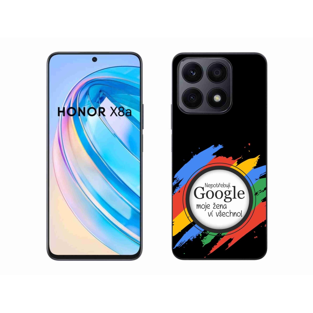 Gelový kryt mmCase na Honor X8a - žena ví všechno černé pozadí