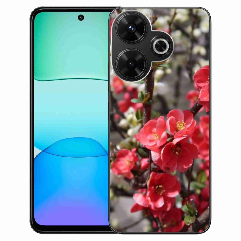 Gelový kryt mmCase na Xiaomi Redmi 13 4G/Poco M6 4G - červené květy
