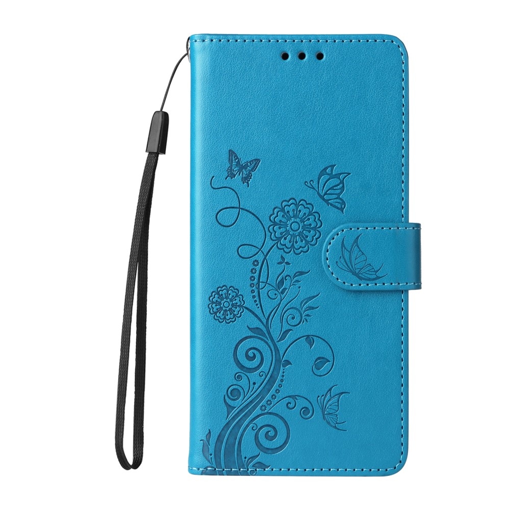 Flowery knížkové pouzdro na Realme 14 5G - modré